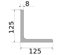 Уголок 125х125х8, длина 12 м, марка С255