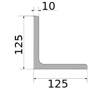 Уголок 125х125х10, длина 12 м, марка С355